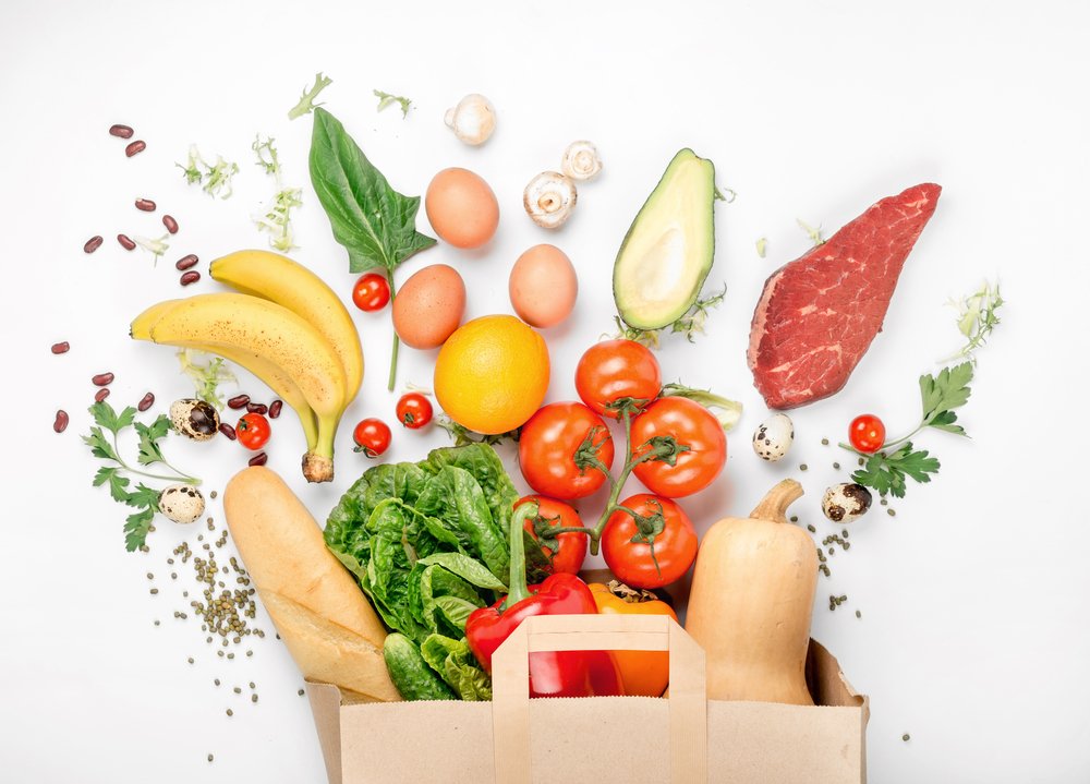 Full,Paper,Bag,Of,Different,Health,Food,On,A,White